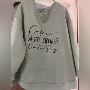 SHEIN Sage Green Graphic Sweater
